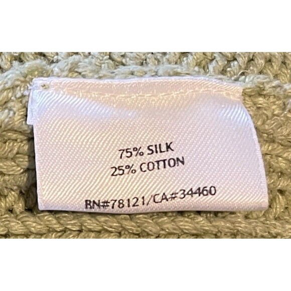 EILEEN FISHER Thyme Silk Blend Cable Knit Hooded Pull-over Lagenlook Sweater XL - Picture 10 of 11